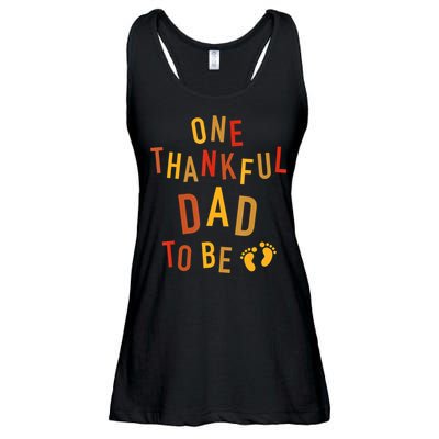 One Thankful Dad To Be Thanksgiving Pregnancy Announcement Ladies Essential Flowy Tank