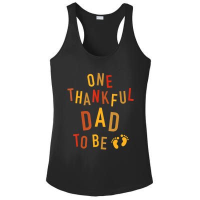 One Thankful Dad To Be Thanksgiving Pregnancy Announcement Ladies PosiCharge Competitor Racerback Tank