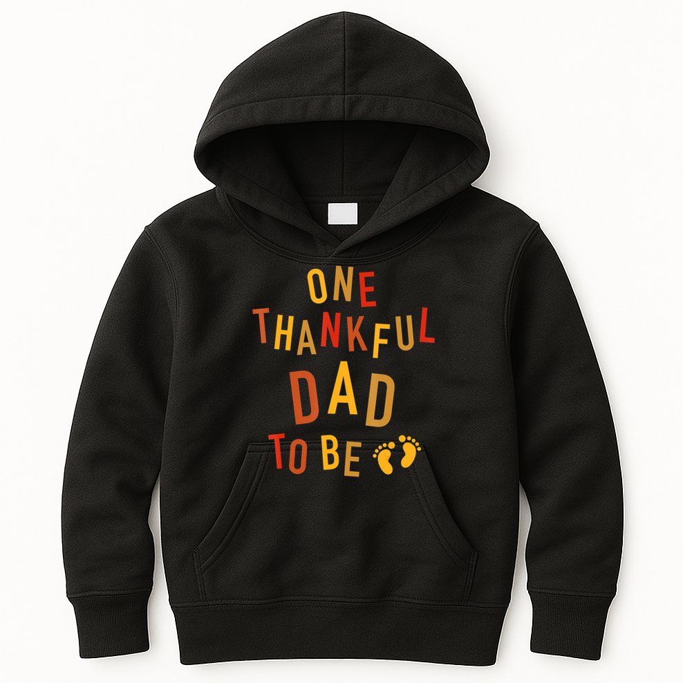 One Thankful Dad To Be Thanksgiving Pregnancy Announcement Kids Hoodie