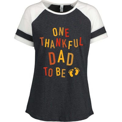 One Thankful Dad To Be Thanksgiving Pregnancy Announcement Enza Ladies Jersey Colorblock Tee