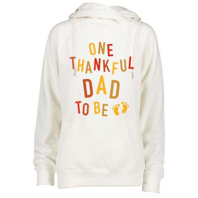 One Thankful Dad To Be Thanksgiving Pregnancy Announcement Womens Funnel Neck Pullover Hood