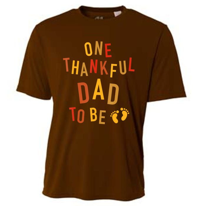 One Thankful Dad To Be Thanksgiving Pregnancy Announcement Cooling Performance Crew T-Shirt