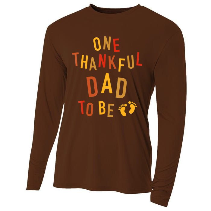 One Thankful Dad To Be Thanksgiving Pregnancy Announcement Cooling Performance Long Sleeve Crew