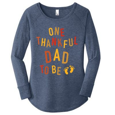 One Thankful Dad To Be Thanksgiving Pregnancy Announcement Women's Perfect Tri Tunic Long Sleeve Shirt