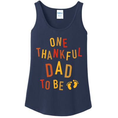 One Thankful Dad To Be Thanksgiving Pregnancy Announcement Ladies Essential Tank