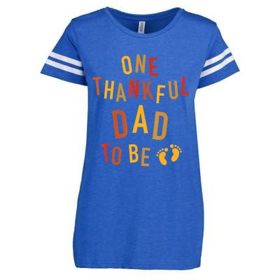 One Thankful Dad To Be Thanksgiving Pregnancy Announcement Enza Ladies Jersey Football T-Shirt