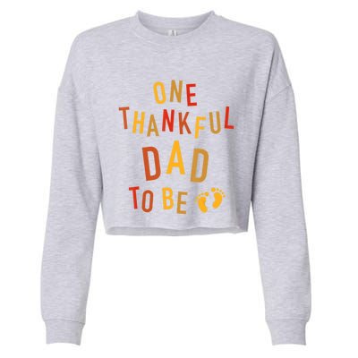 One Thankful Dad To Be Thanksgiving Pregnancy Announcement Cropped Pullover Crew