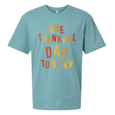 One Thankful Dad To Be Thanksgiving Pregnancy Announcement Sueded Cloud Jersey T-Shirt