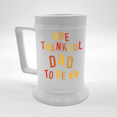 One Thankful Dad To Be Thanksgiving Pregnancy Announcement Beer Stein