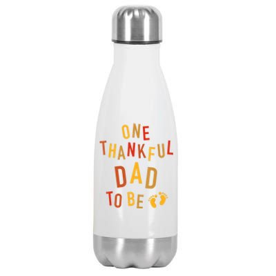 One Thankful Dad To Be Thanksgiving Pregnancy Announcement Stainless Steel Insulated Water Bottle