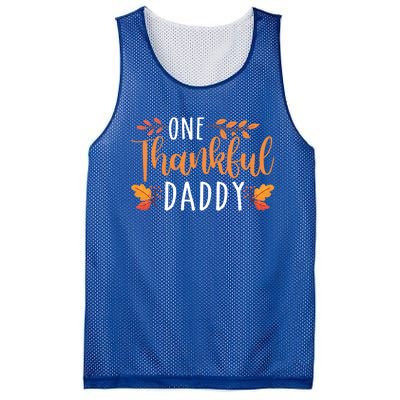 One Thankful Daddy Thanksgiving Day Family Matching Gift Mesh Reversible Basketball Jersey Tank