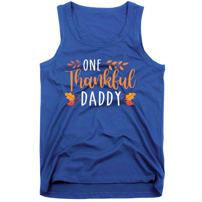 One Thankful Daddy Thanksgiving Day Family Matching Gift Tank Top