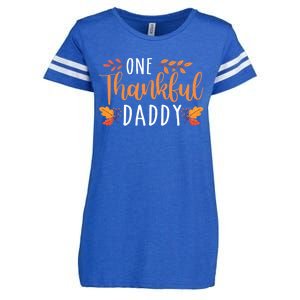 One Thankful Daddy Thanksgiving Day Family Matching Gift Enza Ladies Jersey Football T-Shirt