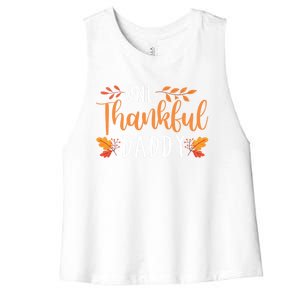 One Thankful Daddy Thanksgiving Day Family Matching Gift Women's Racerback Cropped Tank