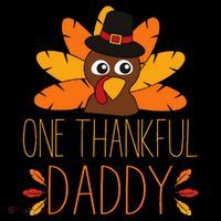 One Thankful Daddy Turkey Thanksgiving Fall  Father Dad 16 in Basic Backpack