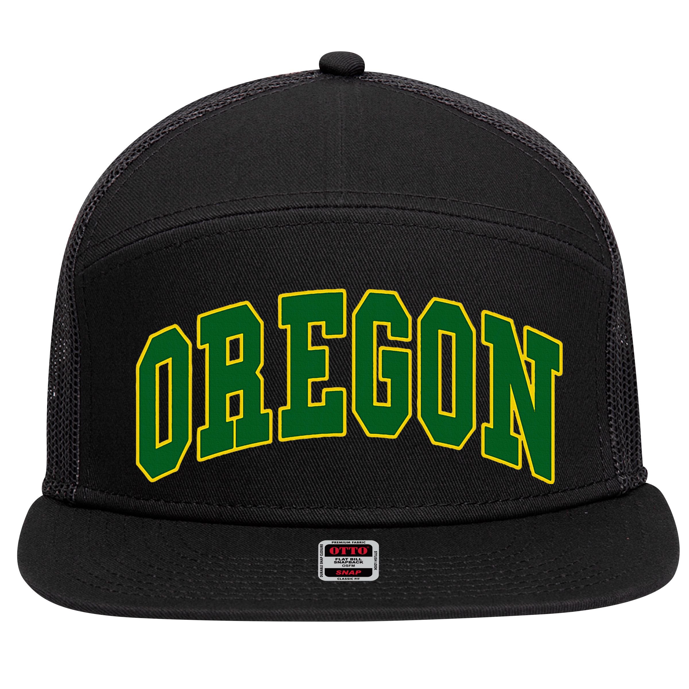 Oregon Throwback Design 7 Panel Mesh Trucker Snapback Hat
