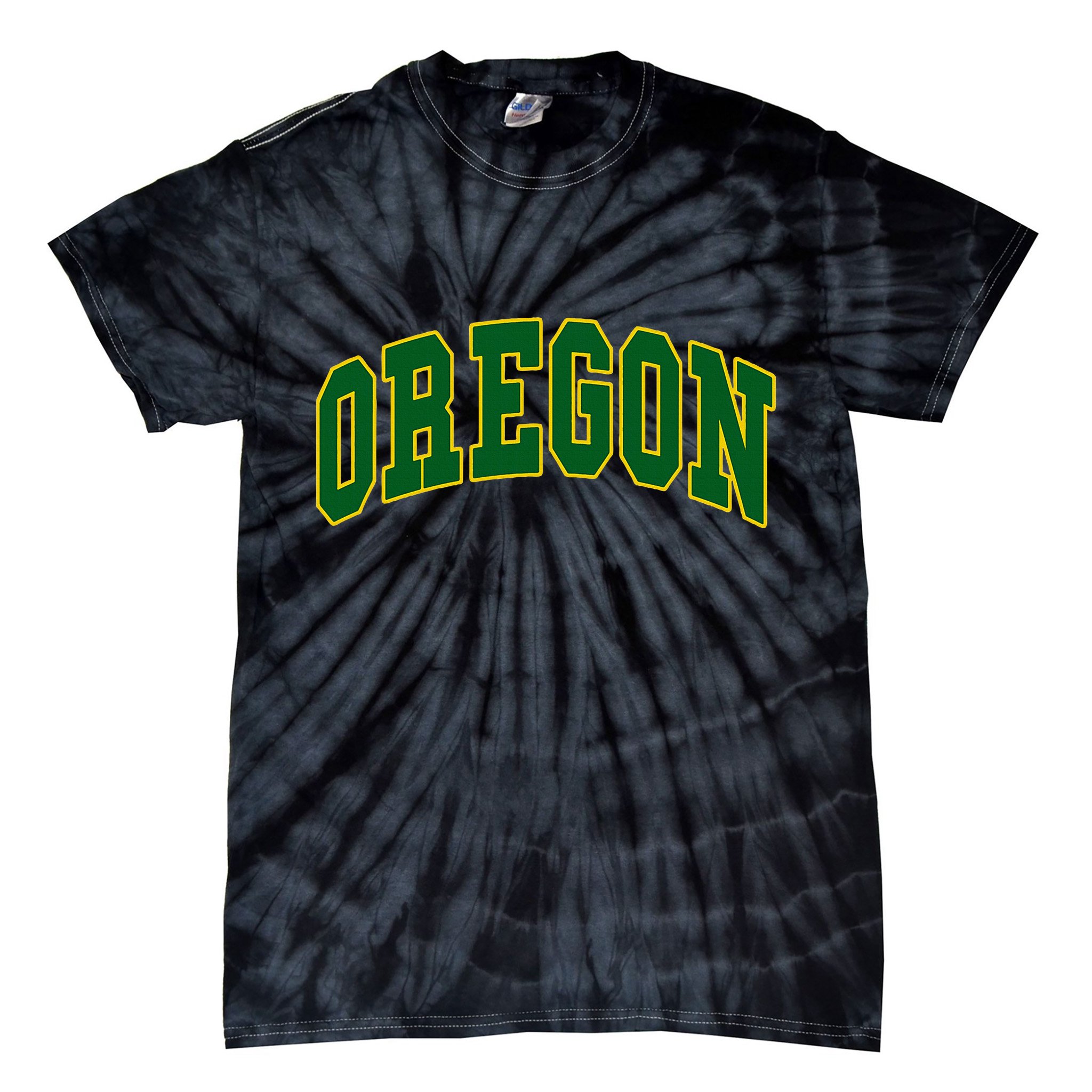 Oregon Throwback Design Tie-Dye T-Shirt
