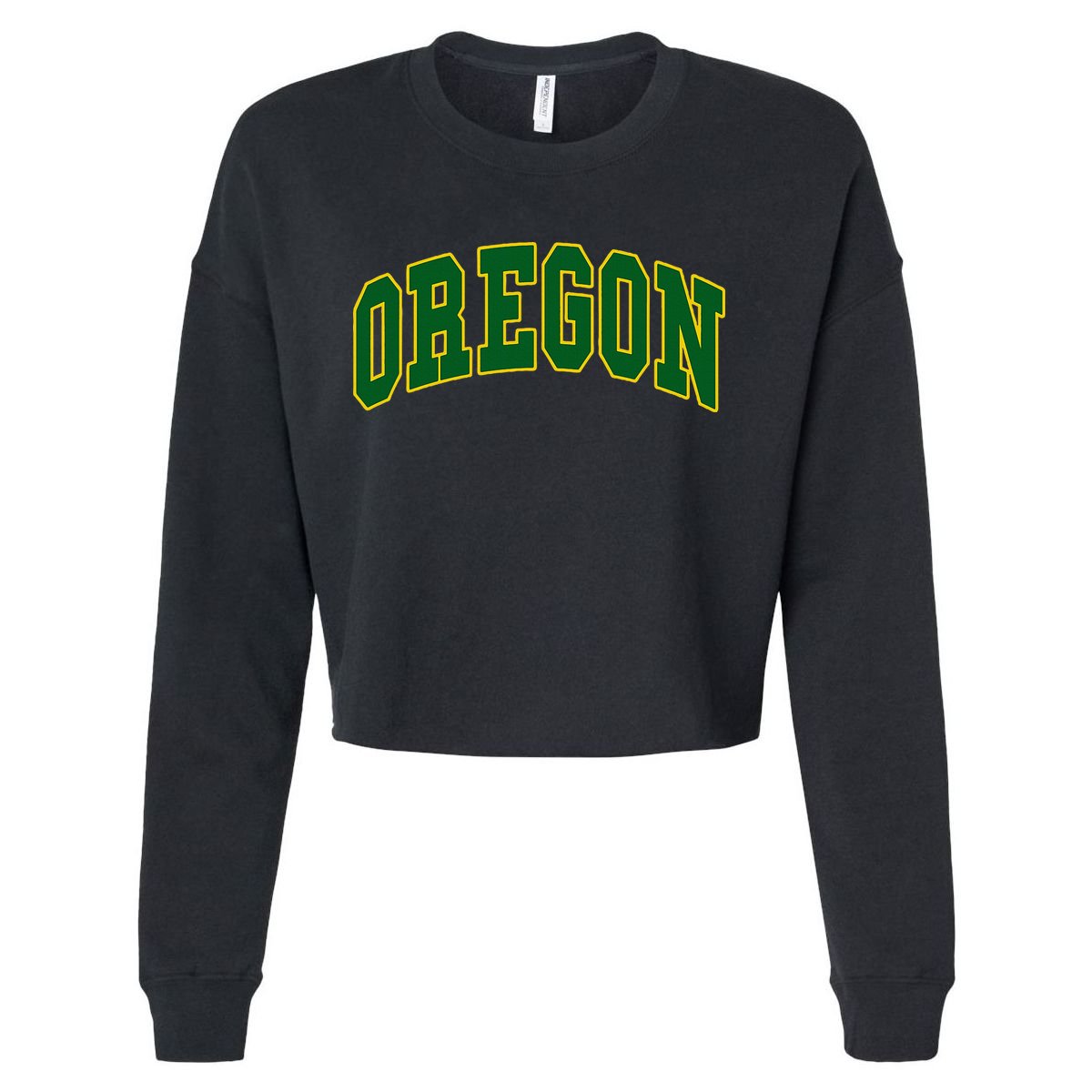 Oregon Throwback Design Cropped Pullover Crew
