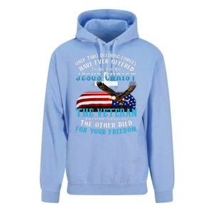 Only Two Defining Forces Die For Jesus Christ The Veteran Unisex Surf Hoodie