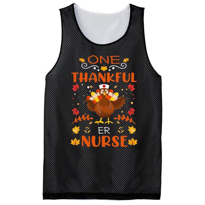 One Thankful Er Nurse Life Thanksgiving Fall Mesh Reversible Basketball Jersey Tank