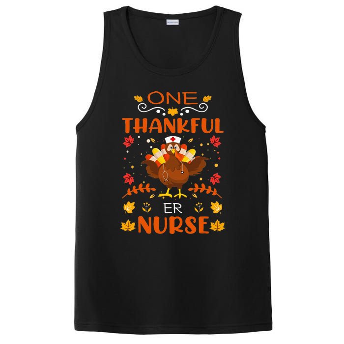 One Thankful Er Nurse Life Thanksgiving Fall PosiCharge Competitor Tank