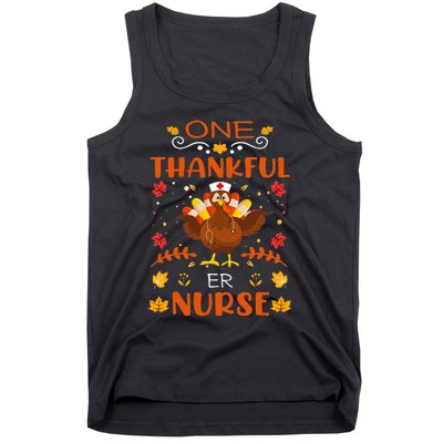 One Thankful Er Nurse Life Thanksgiving Fall Tank Top