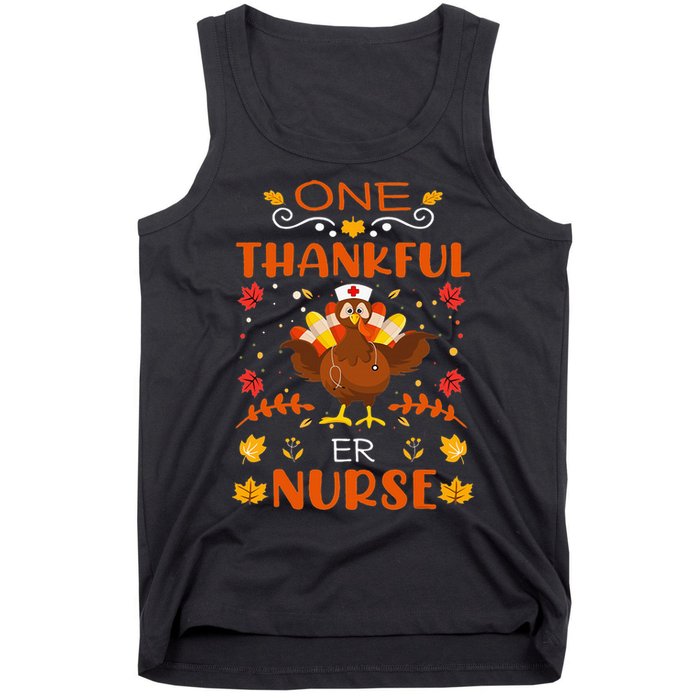 One Thankful Er Nurse Life Thanksgiving Fall Tank Top