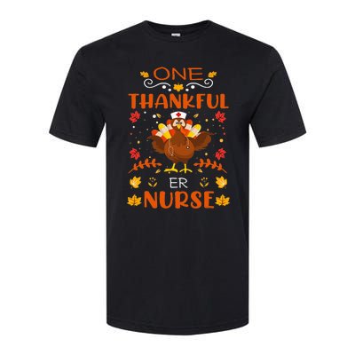 One Thankful Er Nurse Life Thanksgiving Fall Softstyle CVC T-Shirt