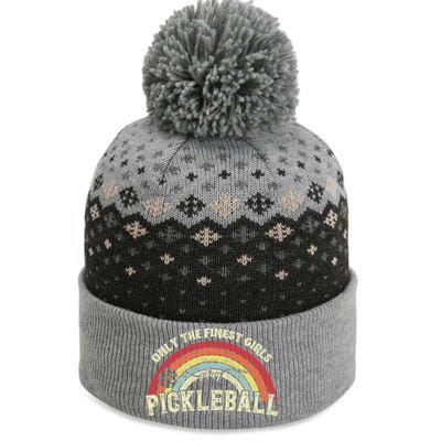 Only The Finest Girls Play Pickleball Vintage Pickleball The Baniff Cuffed Pom Beanie