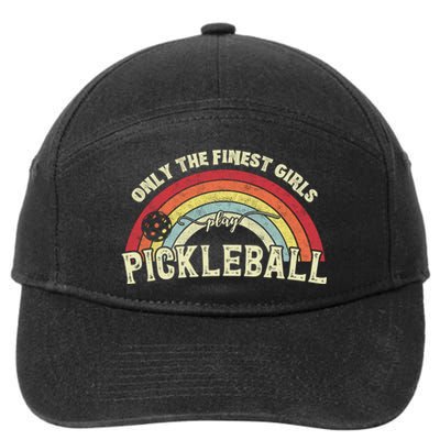 Only The Finest Girls Play Pickleball Vintage Pickleball 7-Panel Snapback Hat