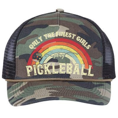 Only The Finest Girls Play Pickleball Vintage Pickleball Retro Rope Trucker Hat Cap