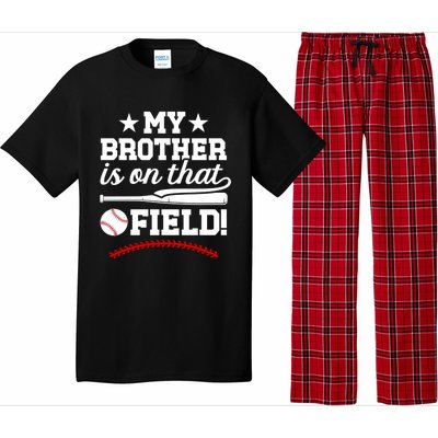 On That Field Baseball Brother Of A Baseball Player Gift Pajama Set