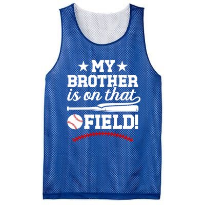 On That Field Baseball Brother Of A Baseball Player Gift Mesh Reversible Basketball Jersey Tank