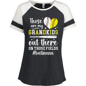 On Those Fields Ball Nana Softball Baseball Nana Grandma Great Gift Enza Ladies Jersey Colorblock Tee