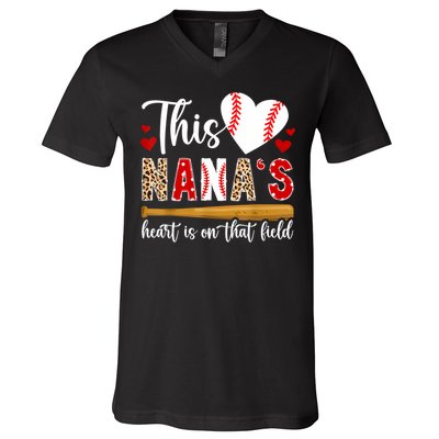 On That Field Baseball Nana Of A Baseball Player Nana V-Neck T-Shirt