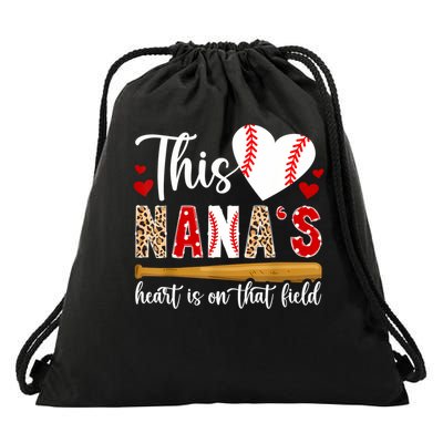On That Field Baseball Nana Of A Baseball Player Nana Drawstring Bag