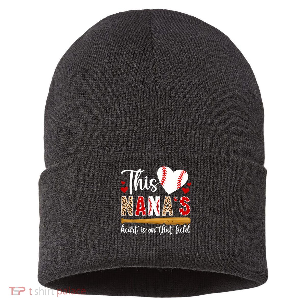 On That Field Baseball Nana Of A Baseball Player Nana Sustainable Knit Beanie