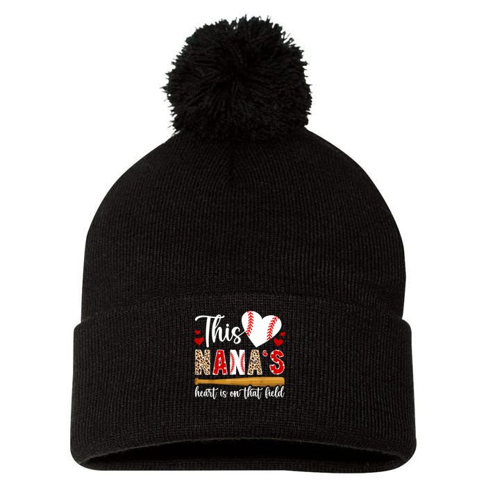 On That Field Baseball Nana Of A Baseball Player Nana Pom Pom 12in Knit Beanie