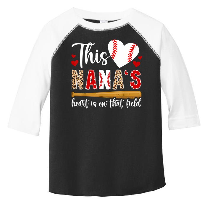 On That Field Baseball Nana Of A Baseball Player Nana Toddler Fine Jersey T-Shirt