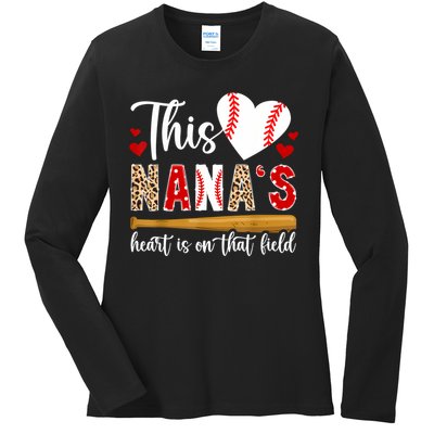 On That Field Baseball Nana Of A Baseball Player Nana Ladies Long Sleeve Shirt