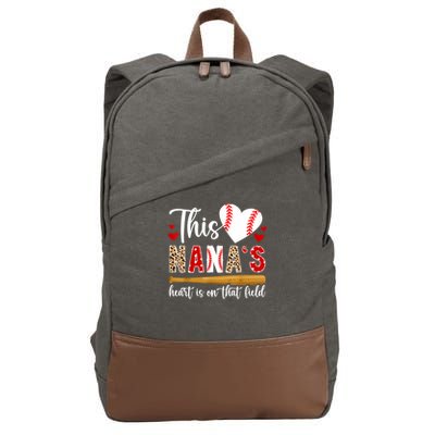 On That Field Baseball Nana Of A Baseball Player Nana Cotton Canvas Backpack