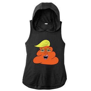 Orange Turd Funny President Trump Funny Political Ladies PosiCharge Tri-Blend Wicking Draft Hoodie Tank