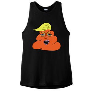 Orange Turd Funny President Trump Funny Political Ladies PosiCharge Tri-Blend Wicking Tank