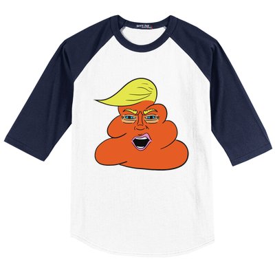 Orange Turd Funny President Trump Funny Political Baseball Sleeve Shirt