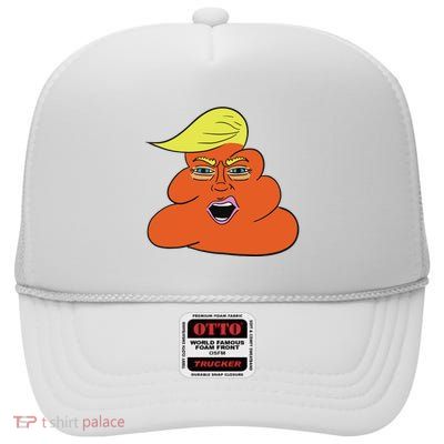 Orange Turd Funny President Trump Funny Political High Crown Mesh Back Trucker Hat