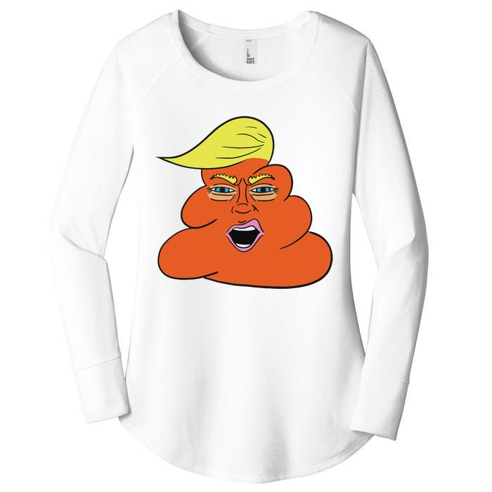 Orange Turd Funny President Trump Funny Political Women's Perfect Tri Tunic Long Sleeve Shirt