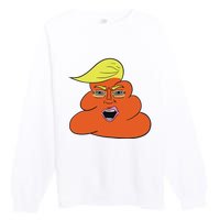 Orange Turd Funny President Trump Funny Political Premium Crewneck Sweatshirt