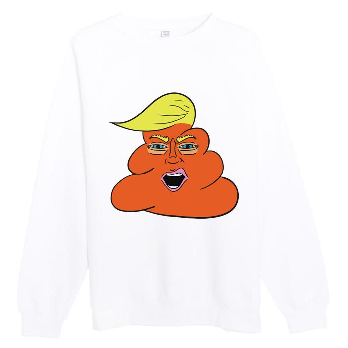 Orange Turd Funny President Trump Funny Political Premium Crewneck Sweatshirt