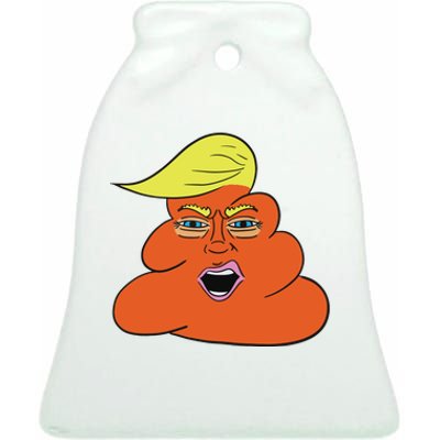 Orange Turd Funny President Trump Funny Political Ceramic Bell Ornament