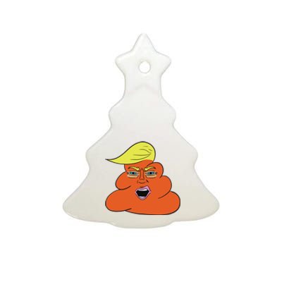 Orange Turd Funny President Trump Funny Political Ceramic Tree Ornament